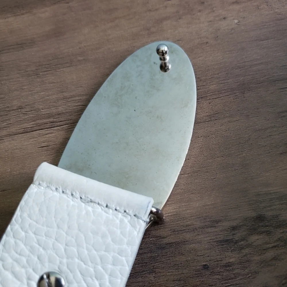 CORTIGIANI WHITE ITALIAN LEATHER BELT